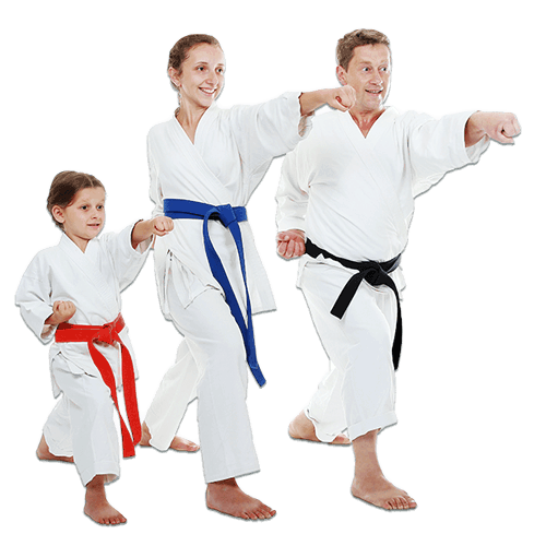 Martial Arts Lessons for Families in Escondido CA - Man and Daughters Family Punching Together